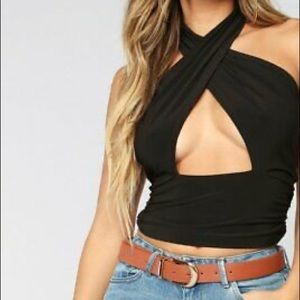 White Fashion Nova Don't Get It Twisted Halter Top
